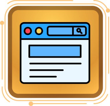 Web tarayıcı simgesi renk ana hatları vektörü