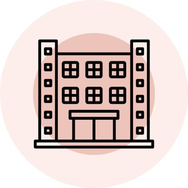 Bina. Web simgesi basit illüstrasyon