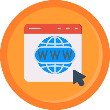 İnternet konseptinin web simgesi, vektör illüstrasyonu