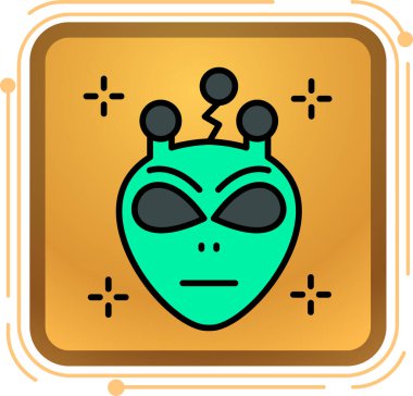 Uzaylı simgesi, karikatür tarzı