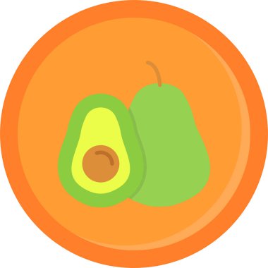 avokado düz vektör simgesi