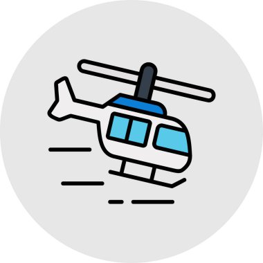Helikopter simgesi vektör illüstrasyonu