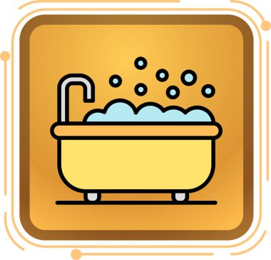 Banyo vektör illüstrasyonunda banyo simgesi