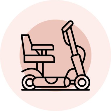 tekerlekli sandalye ikonu vektör illüstrasyonu