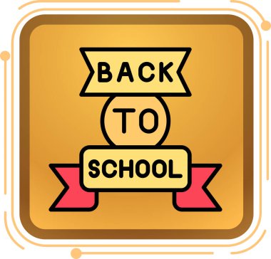 Okul ikonuna geri dön. Web için okul vektör simgelerinin karikatür çizimi