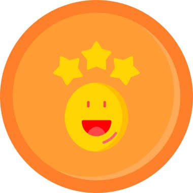 Mutlu gülümseme simgesi, vektör illüstrasyonu