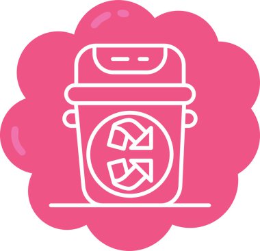 Çöp kutusu simgesi, vektör illüstrasyonu