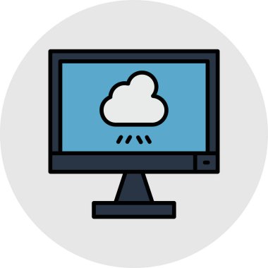 Bulut. Web simgesi basit illüstrasyon