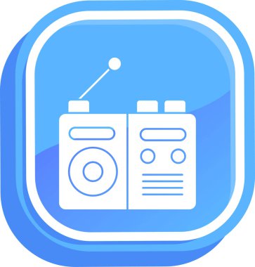 Radyo. Web simgesi basit illüstrasyon