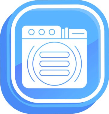 çamaşır makinesi simgesi, vektör illüstrasyonu