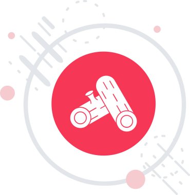 Beyaz araba motoru simgesi uzun gölgeli izole edilmiş. Kırmızı daire düğmesi. vektör.