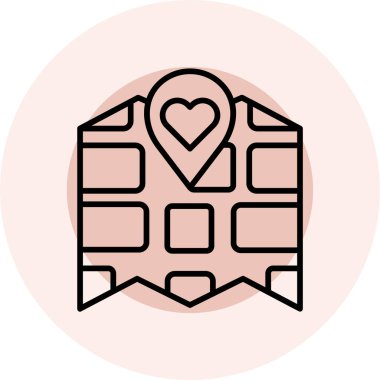 Kalp. Web simgesi basit illüstrasyon