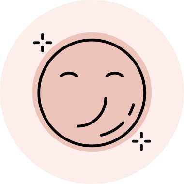 Mutlu yüz simgesi renk ana hatları vektörü