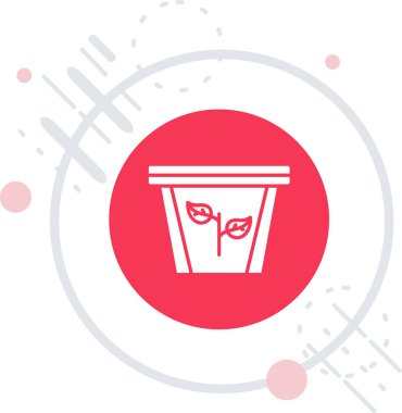 Beyaz arka planda beyaz çöp kutusu ve çöp kutusu simgesi izole edildi. Çöp kutusu simgesi. Geri dönüşüm sepeti işareti. Ofis çöplüğü. soyut çember rastgele noktalar