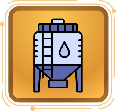 Bir benzin istasyonu simgesinin vektör illüstrasyonu