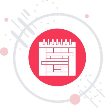 Beyaz arkaplanda kırmızı takvim simgesi izole edildi. olay hatırlatıcı simgesi. Cadılar bayramı partin kutlu olsun. Soyut çember noktaları. vektör illüstrasyonu