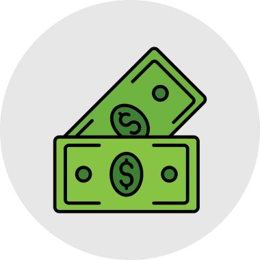 para vektörü renk çizgisi simgesi