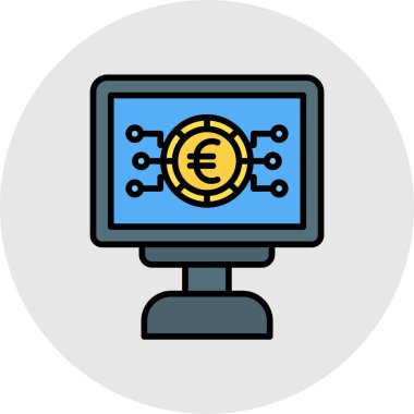 bitcoin. Web simgesi basit illüstrasyon
