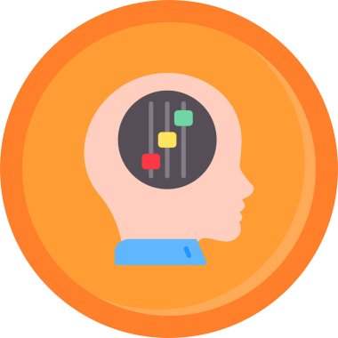 Beyin baş yaratıcı simge düz stil