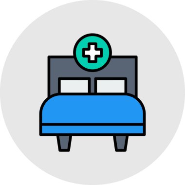 Kişisel ve ticari kullanım için hastane vektör simgesi simgesi çizimi..