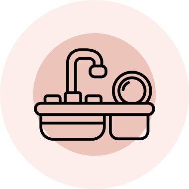 Banyo. Web simgesi basit illüstrasyon