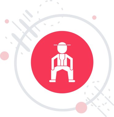 Beyzbol sopası ikonuna sahip çizgi adamı beyaz arka planda izole edilmiş. Renkli taslak konsepti. vektör