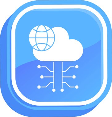 bulut hesaplama vektör çizgisi simgesi