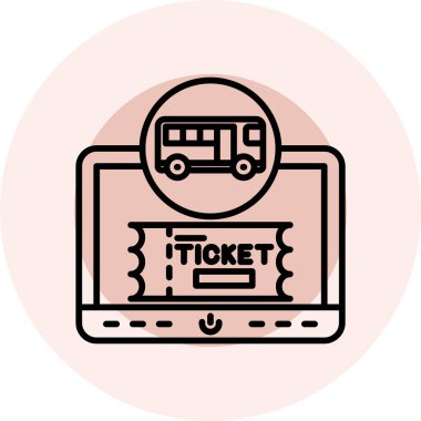 Otobüs. Web simgesi basit illüstrasyon