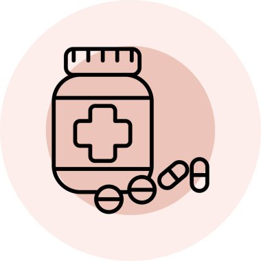 Hap ve kapsül kutsal kişilerin resmi, vektör çizim