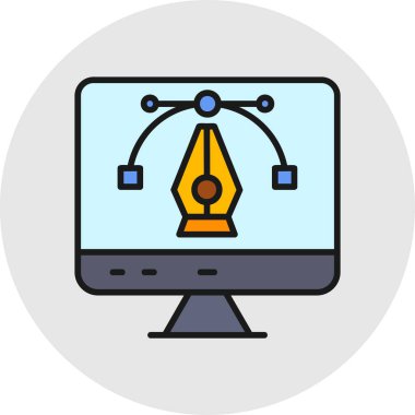 Web ve tasarım için web tasarım vektörü simgesi