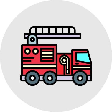 İtfaiye aracı vektör ikonu. Grafik ve web tasarımı için izole edilmiş resim.