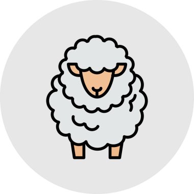 Koyun yassı simgesi, vektör illüstrasyonu