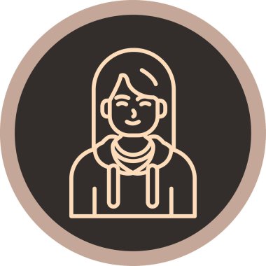 Eşarp simgesi içindeki bir kızın vektör çizimi