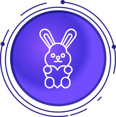 Beyaz arkaplanda çizgi tavşan simgesi izole edildi. Renkli taslak konsepti. Vektör