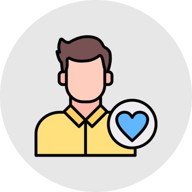 Kalp ikonu. Modern basit düz vektör illüstrasyonu