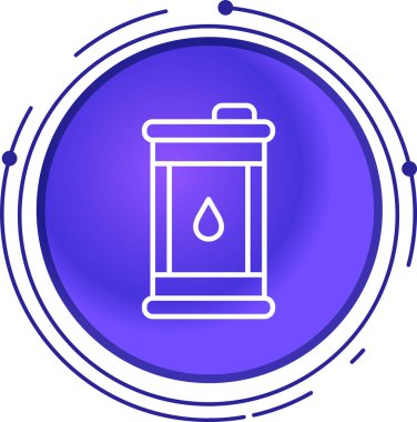 Beyaz arka planda izole edilmiş çizgi yağ varili simgesi. Fıçı. Su kabı, bilgi grafikleri. Yakıt endüstrisi, ekoloji, güç. Renkli özet kavramı.