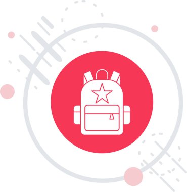 Sırt çantası simgesi beyaz arkaplanda izole edildi. Sırt çantası simgesi. Renkli taslak konsepti. vektör.