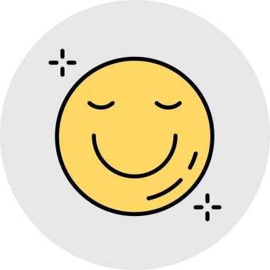 Mutlu emoji simgesi, vektör illüstrasyonu