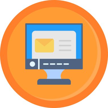 Bilgisayar. Web simgesi basit illüstrasyon