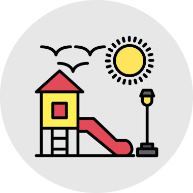 Oyun parkı. Web simgesi basit illüstrasyon