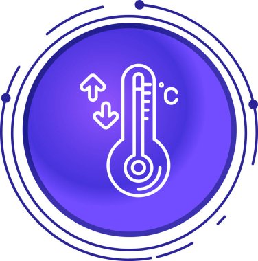 Meteoroloji termometresi beyaz zemin üzerinde izole edilmiş ısı ve soğuk ikonu ölçüyor. Termometre termometre veya soğuk hava gösteriyor. Renkli özet taslak kavramı. vektör