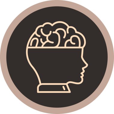Beyin. Web simgesi basit illüstrasyon