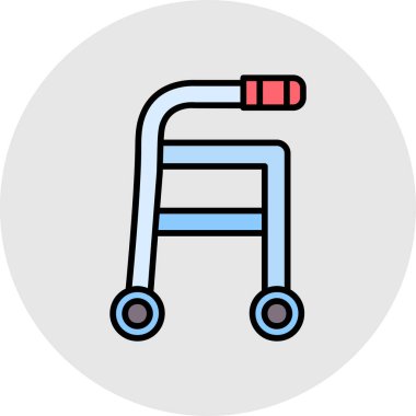 Engelli tekerlekli sandalye renk simgesi. Devre dışı bırakıldı. Tekerlekli sandalye. izole vektör illüstrasyonu