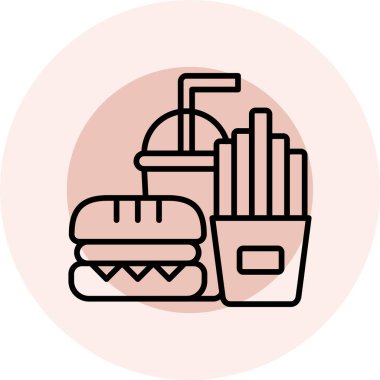 Hamburger ikonu vektör illüstrasyonu