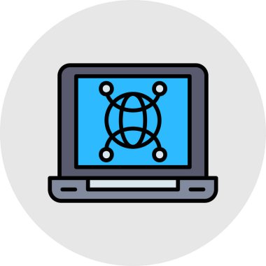 dizüstü bilgisayar simgesi, vektör illüstrasyonu