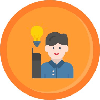 fikir düz vektör simgesi