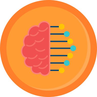 Beyin ikonu. vektör illüstrasyonu