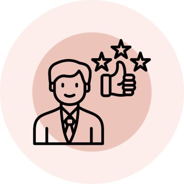 Web, mobil, mobil, uygulama için derecelendirme yıldız renk çizgisi simgesi.