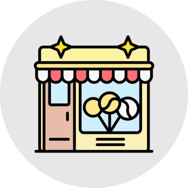 dükkan vektör renk simgesi