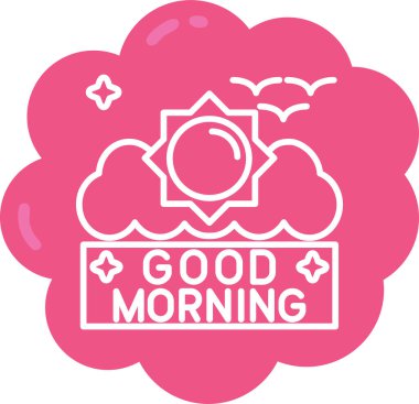 Mutlu sabahlar modern logo, vektör illüstrasyonu